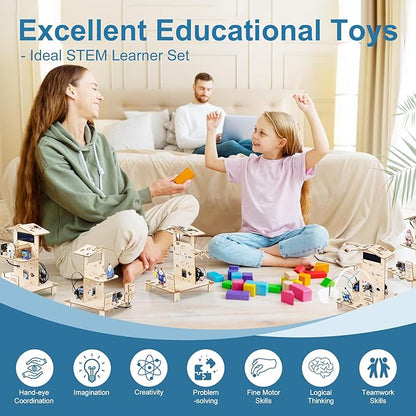 8-in-1 STEM Kit for Kids Ages 8-12 12-16, ESP32 Smart Home Science Projects School Crafts Educational Engineering Building Toys DIY Model Birthday Children's Day Gifts for Boys Girls Teen