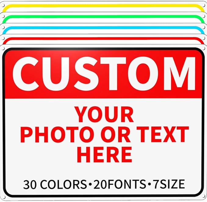 Bulk Custom Signs Outdoor Metal Sign Personalized Signs for Business, Office, Home, Road Signs, Garden Signs, Parking Signs, Decorative Signs, 12''x8''