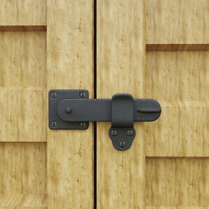 Renovators Supply Manufacturing Black Wrought Iron Gate Flip Latch 5.75" L Antique Medium to Light Duty Two Sided Flip Locks Rust Resistant Powder Coated Barn Door Latches with Hardware Pack of 3