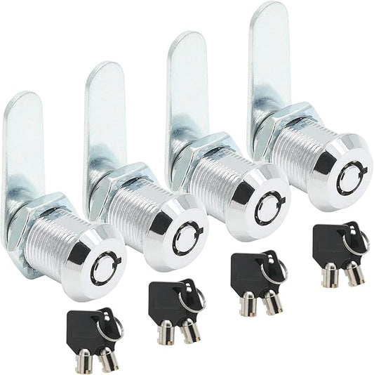 Uenhoy 4 Pack Tubular Cam Lock 3/4 Inch Cabinet Cam Lock Set for Tool Box, File Cabinet, Mail Box, Vending Machine, ATM, Keyed Different