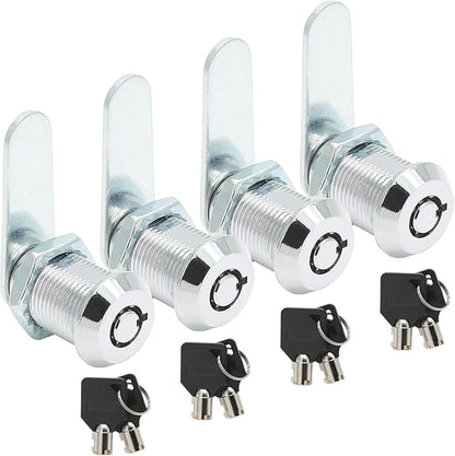 Uenhoy 4 Pack Tubular Cam Lock 1 Inch Cabinet Cam Lock Set for Tool Box, File Cabinet, Mail Box, Vending Machine, ATM, Keyed Different