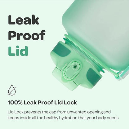 Hydracy Water Bottle with Time Marker -Large BPA Free Water Bottle & No Sweat Sleeve -Leak Proof Gym Bottle with Fruit Infuser Strainer & Times to Drink -Ideal for Fitness Sports & Outdoors