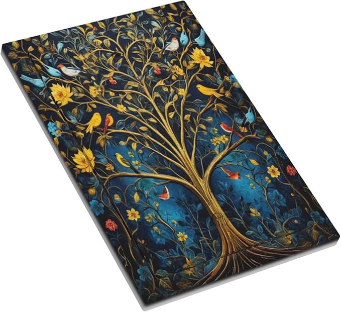 Gold Tree With Birds Flowers on Branches Light Switch Covers No Device Wall Plate 1 Gang Decorative Blank Switchplate Electrical Faceplate for Country Living Bedroom Decor