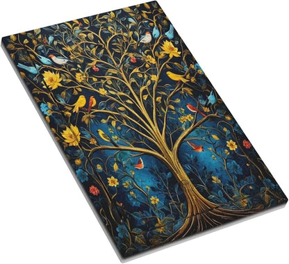 Gold Tree With Birds Flowers on Branches Light Switch Covers No Device Wall Plate 1 Gang Decorative Blank Switchplate Electrical Faceplate for Country Living Bedroom Decor