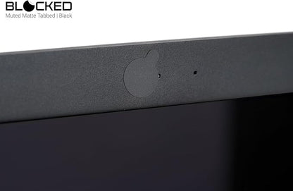 BLOCKED Webcam/Camera Vinyl Covers | Low-Tack Restickable Webcam Sticker | Multiple Sizes | Black 57-Pack Tabbed (Muted Matte)