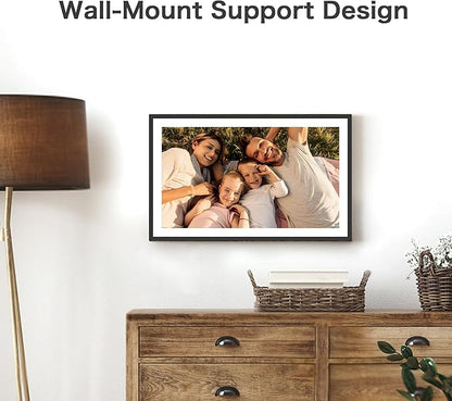 WiFi Digital Picture Frame, Frameo 15.6 inch Large Digital Photo Frame, 1920*1080 IPS FHD Touchscreen, Instant Share Pictures Video, 32GB Storage, Photo Frame Electronic, Gift for Mom, House Warming