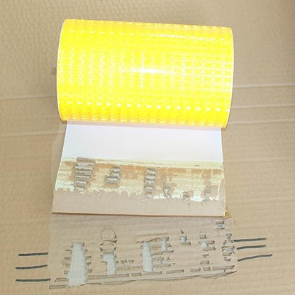 Yellow Reflective Tape 8 inch Wide, Outdoor Waterproof High Visibility Warning Industrial Marking Tape, Safety Stickers (68 feet)