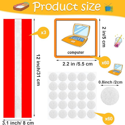 Geyee 60 Pcs Visual Schedule Cards Daily Routine Chart Visual Planner Cards Bulk for Autism Learning Materials Asperger's ADHD Home Education Behavioral Tool(Red)