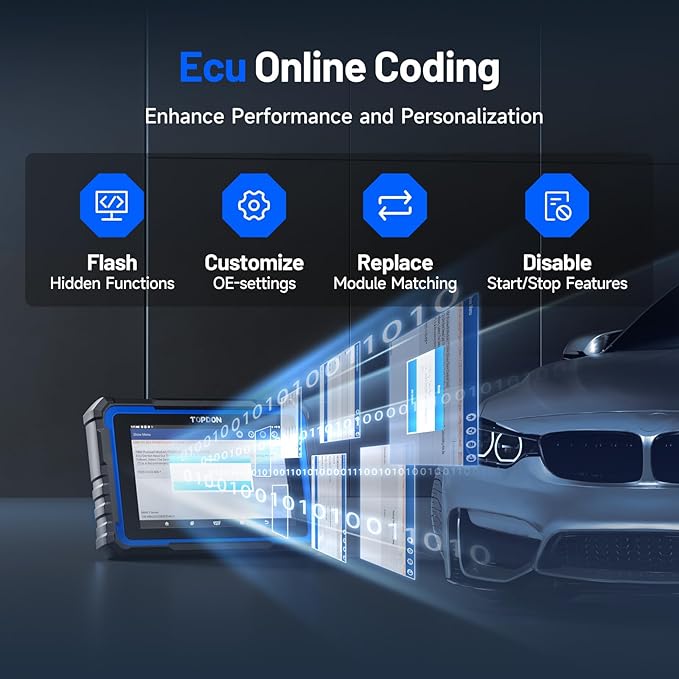 TOPDON Scanner Diagnostic Tool, Phoenix Nano Bidirectional Scan Tool with ECU C0ding, 32+ Services, Support FCA AutoAuth, CAN FD & DoIP, V.A.G Guided, Automotive All Systems Diagnosis for Car