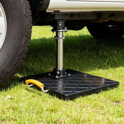 Trailer Stabilizer Pads (2 Pack), UHMWPE 12 X 12 X 1 inchs Non-Slip Rv Jack Pads Camper Outrigger Pads with Handle, Heavy Duty Stabilizing Blocks for Truck/Trailer/Crane