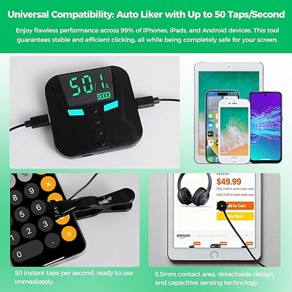 PAWFECTJEE Auto Clicker for iPhone Android, Gaming Screen Tapper with 50 Clicks/Sec, Ultra-Slow Mode, Compatible with iOS iPad, Live Likes & Rewards (Only 2 Click Head)