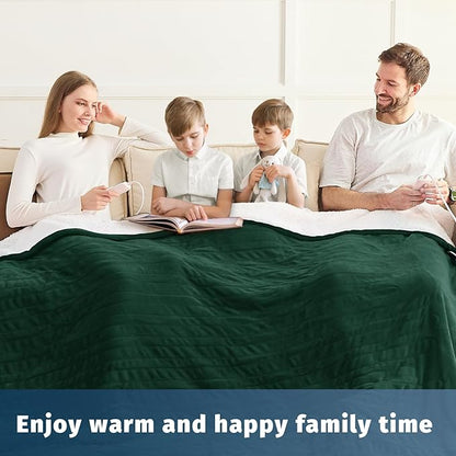 Heated Electric Blanket King Size - 90" x 100" Heating Blanket with Dual Control, 10 Heating Levels & 8 Hours Auto Off, Soft Warm Flannel Blanket, Christmas Birthday Gifts for Senior Grandma