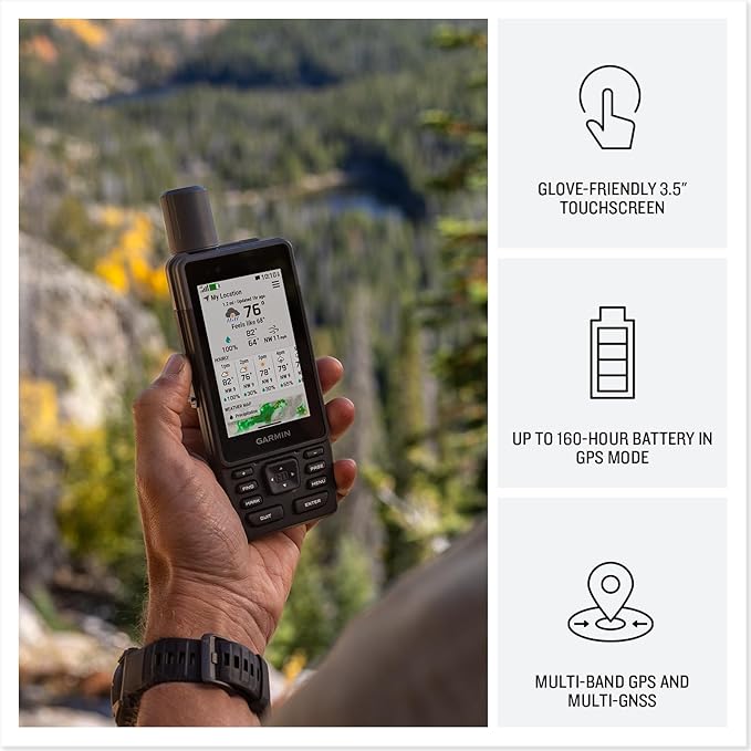 Garmin® GPSMAP® H1, Premium GPS Handheld Navigator with Color Touchscreen and Buttons, Durable IP67 Water Rating, Long Battery Life, Built-in Flashlight, Preloaded Maps