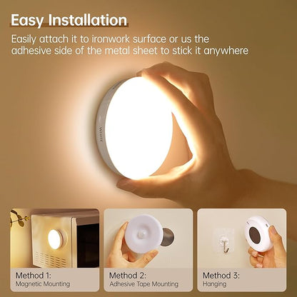 Homelist NL4 Sensor Lights Indoor, 6 Pack RGB Rechargeable Puck Light with Remote, Battery-Operated Motion Activated Night Light for Hallway, Bathroom, Kitchen, Cabinet, Stairs