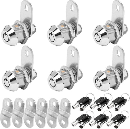 Cam Lock RV Storage Lock Keyed Alike, 5/8" Fits on 3/8" Max Door Thickness, RV Compartment Locks for Camper Trailer (5/8Inch 6Pack)