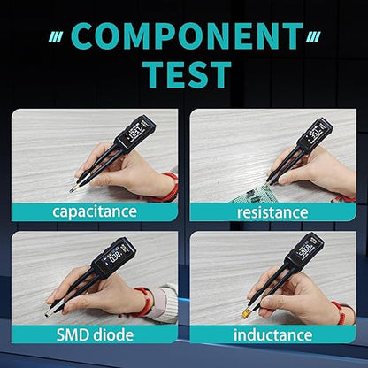 LCR Meter Zoyi MD1 Bridge SMD Test Clip with OLED Display, Auto Identification, 10mΩ-10MΩ Resistance, 1pF-20mF Capacitance, 1uH-60H Inductance, Lithium Battery Powered, Portable for Electronic Repairs