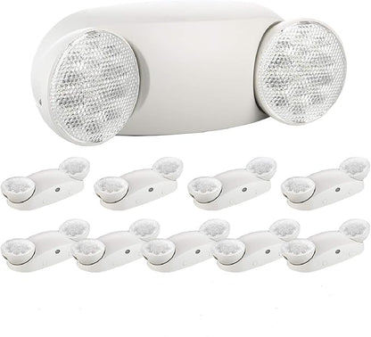 SPECTSUN 10 Pack LED Emergency EXIT Sign Lighting Combo- 120-277V Emergency Exit Lights for Home Power Failure-UL 924 Certified Commercial Emergency Light Fixtures,Ebulb Led Light Bulb