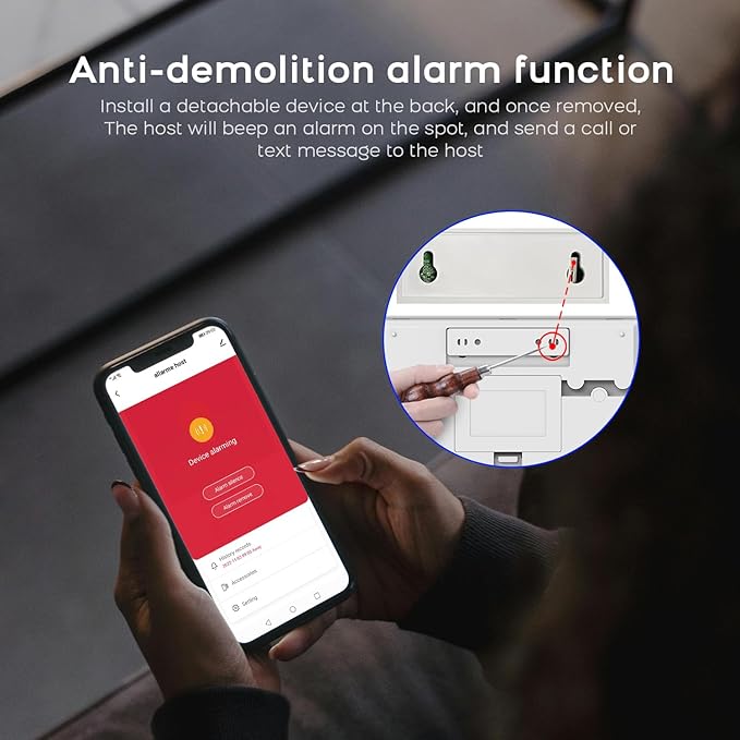 PGST Home Security System,12 Pieces Wireless Alarm System with Door Alarms,Motion Detector,Loud Siren,4G Calling/Phone App Alerts,Compatible with Alexa&Google for Home,Villa,Apartment,No Monthly Fee