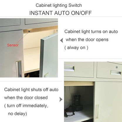 10mm 12V/24V Cabinet Door Activated Light Switch, Auto On/Off, Motion Sensor with 6ft Extension Cable for Closet Wardrobe (Single Sensor)