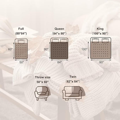 SUNVIVI Heated Blanket Queen Size, Electric Throw Dual Control, 5 Years Warranty, 10 Heat Settings, 12 Hours Auto Off, Soft Flannel and Sherpa, Machine Washable, ETL Certified,Grey