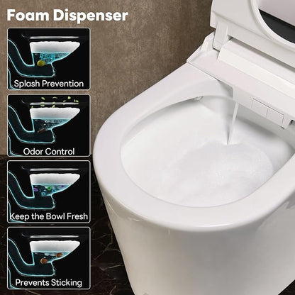 CANEST Smart Toilet with Bidet Built in, Bidet Toilet with Tank, Foam Dispenser, 1000g MaP Flushing, Full-Area Seat Sensor, Ultra-Micro Bubble Wash, Auto Temperature Control, Foot Sensor(FC-002PRO)