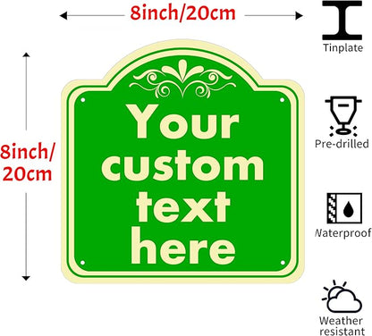 personalized metal sign, Custom Indoor/Outdoor Decorative Sign，Aluminum Weatherproof Metal Sign Multiple Sizes, Customize for Office, Business, Workplace, office, Home, Delivery Signs