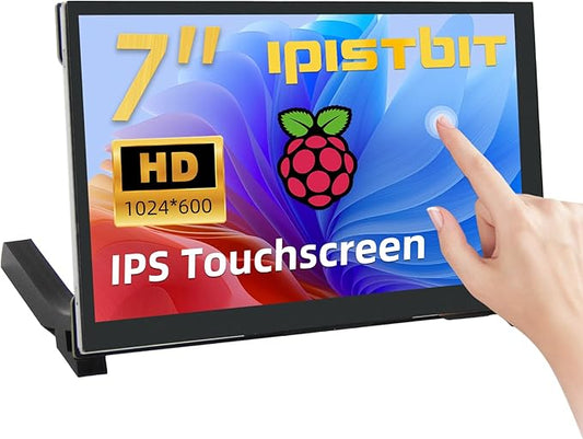 7 Inch IPS LCD Touch Screen Display 1024×600 HDMI Capacitive Mini Small Monitor for Raspberry Pi 5/4/3/2/B/B+, BB Black, Win 11/10/8/7