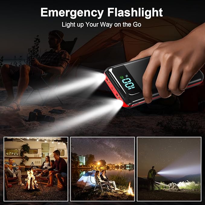 Portable Charger Power Bank 52800mAh Powerbank PD 30W and QC 4.0 Fast Charging Built-in Bright Flashlight LED Display 2 USB 1Type-C Output External Battery Pack for iPhone,Samsung
