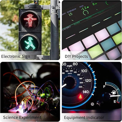 50pcs 110VAC 5mm Green LED Lights Emitting Diodes, Prewired 7.9 Inch V LED Light Diffused Colored Lens Small LED