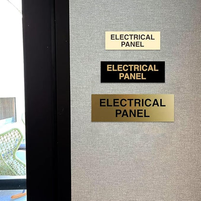 All Quality Basic Electrical Panel Sign - Fire Regulation Safety Compliance Sign - Black - Medium (1 Pack)