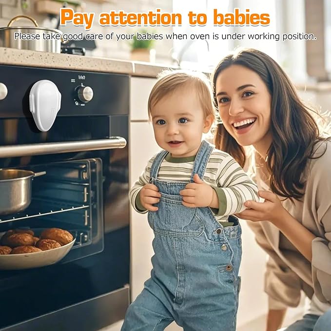 Oven Lock Child Safety (1 Pack), Cabinet Lock Baby Proofing, Baby and Child Proof Lock for Drawer Oven Stove Door, Upgrade Heat-Resistant Material, Easy to Install, No Tools Need - White