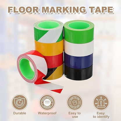 PATIKIL Floor Marking Tape 2 Inch x 110 Ft, 4 Pcs Self-Adhesive Warning Safety Tape Caution Stripe for Walls Floors Pipes Equipment Outdoor, Yellow