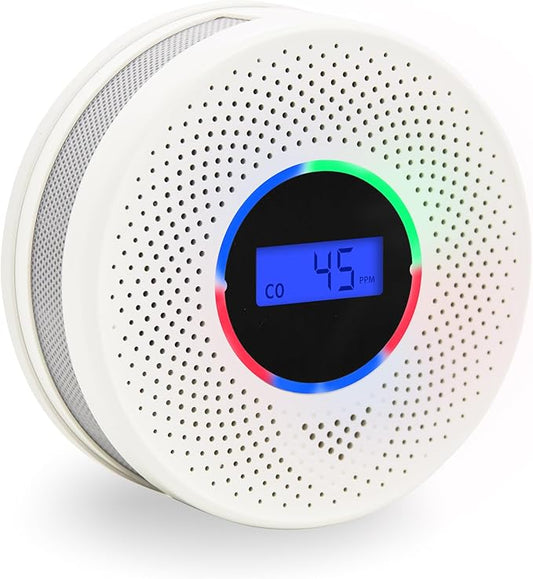 Kesy Upgraded Smoke and Carbon Monoxide Detector 10-Year Lifespan, Dual Sensor Smoke Alarm & Carbon Monoxide Detector (1 Pack)