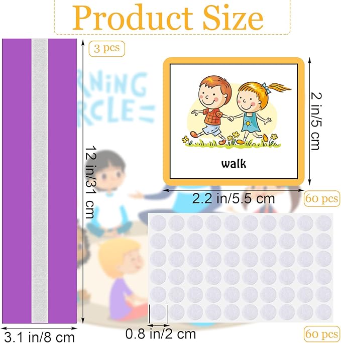 Geyee 60 Pcs Visual Schedule Cards Daily Routine Chart Visual Planner Cards Bulk for Autism Learning Materials Asperger's ADHD Home Education Behavioral Tool(Purple)