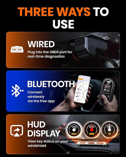 ANCEL BD310 OBD2 Scanner & Engine Code Reader - Advanced Battery Test, Trip Analysis, Performance Test, Bluetooth Diagnostic Tool for Android & iPhone - Works for All 1996+ Vehicles