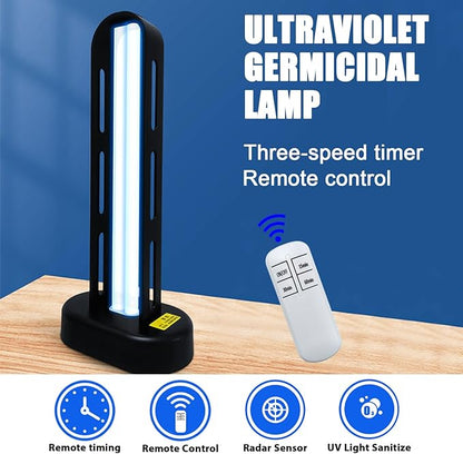 BAIMNOCM UV-C Lamp for Dust Mite 38 Watt 2 Pack, UVC Germicidal Lamp with Remote Control, UV Disinfection Light Bulb, Ultraviolet Light for Room Basement/Bedroom/Kitchen