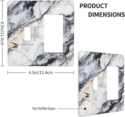 Outlet Covers Black Gold Marble Abstract Modern Luxury 1 Toggle 1 Rocker Combo Light Switch Cover Plate Decorative Switch Plate Covers Electrical Wall Plate for Bedroom Home Decor
