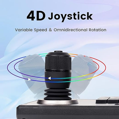 iuZee PTZ Camera Controller 4D Joystick PoE IP PTZ Keyboard with Controller 2.8" LCD Screen, Support VISCA PELCO-P PELCO-D RS422 RS485 RS232 RJ45, for Live Streaming Meeting/Church Service/Education