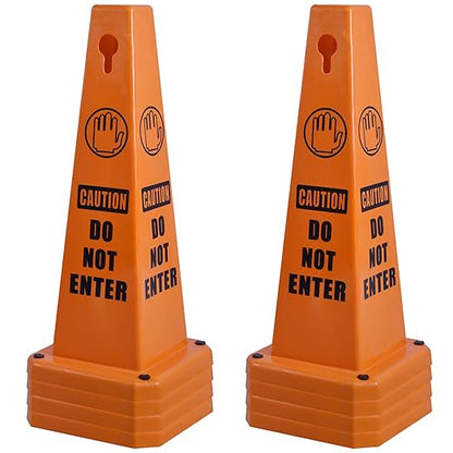 OrangeStar 8-Pack Do Not Enter Traffic Cones, Orange Four Sided No Entry Message Safety Cones with Heavy Rubber Base for Indoor/Outdoor Use