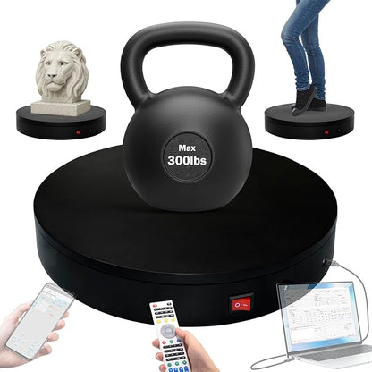Programmable Motorized Electric Turntable Command-Controlled Rotating Platform Photography Turntable Secondary Development Motorized Electric Lazy Susan for 3D Scaner or Display with USB/Wi-Fi