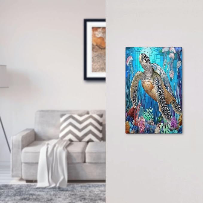 Light Switch Cover Plate Nautical Sea Turtle Coral Jellyfish 1 Gang No Device Blank Electrical Wall Plates Faceplate Decorative Switch Plate For Kids Room Nursery Decor