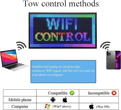 P10 Outdoor Scrolling Led Sign 27”X14” WIFI Control Full Color with High Brightness and New SMD Technology led sign Programmable for Store Business board