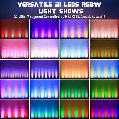 Stage Wash Light 21x15W LED RGBW Dj Lights for Parties, DMX Control Sound-Activated Stage Lighting Bar for Wedding Disco Party (1, 21 Lights)