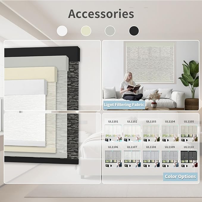 Motorized Blinds with Remote Custom Size Blackout Smart Roller Shades Compatible with Alexa Google, Electric Blinds for Windows