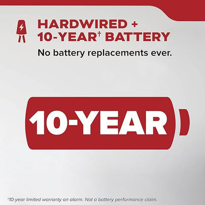 Kidde Hardwired Smoke Detector, 10-Year Battery Backup, Interconnectable, LED Warning Light Indicators, 20SA10