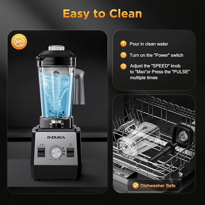 Blender for Smoothies with 64 Oz Capacity, Blenders for Kitchen with BPA-Free Container, Smoothie blender for Ice Crushing, Frozen Drink, Baby Food, Sauces, Dishwasher Safe