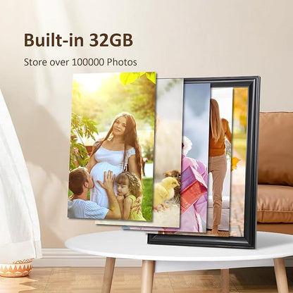 16 Inch Large Digital Picture Frame, Canupdog WiFi Digital Photo Frame with 1920 * 1080 IPS Touchscreen, 32GB Storage, Auto-Rotate, Wall Mountable, Easy Setup, Slideshow Photos and Videos