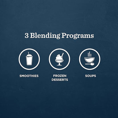 Vitamix Ascent X2 Blender with Three Blending Programs, Self-Cleaning Program, Professional-Grade Blender for Smoothies, Soups and More, Stainless-Steel Blades, 48 Oz Container, Midnight Blue