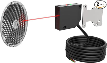 Blütezeit Retro-Reflective Photoelectric Sensor, 40ft Visible Red Beam Wall Mounted for Automatic Swing & Sliding Gate Openers Indoor/Outdoor, Compatible with Blütezeit Gate Motors (ME-R12M1)