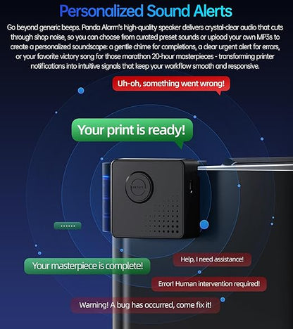BIQU Panda Alarm for Bambu-Lab P1P P1S, Wireless Sound and Light Alarm Printer Status Display Support Web UI & BIQU APP Control